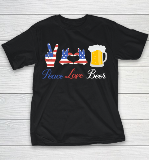 Beer Lover Funny Shirt Peace Love Beer Youth T-Shirt
