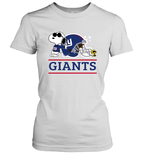 The New York Giants Joe Cool And Woodstock Snoopy Mashup Women's T-Shirt