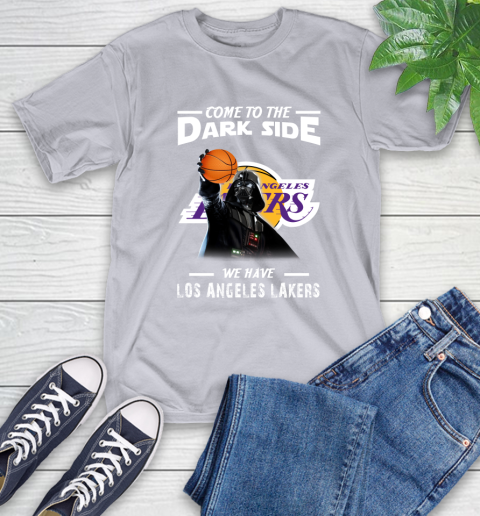NBA Come To The Dark Side We Have Los Angeles Lakers Star Wars Darth Vader Basketball T-Shirt 6