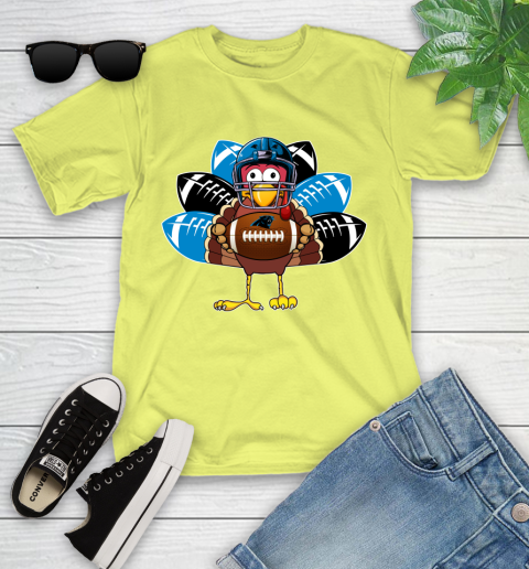 Carolina Panthers Turkey Thanksgiving Day Youth T-Shirt 8