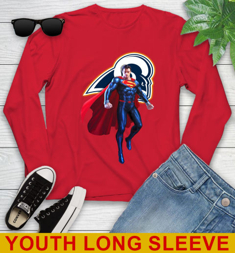 NFL Superman DC Sports Football Los Angeles Rams Youth Long Sleeve 11