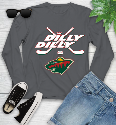 NHL Minnesota Wild Dilly Dilly Hockey Sports Youth Long Sleeve 8