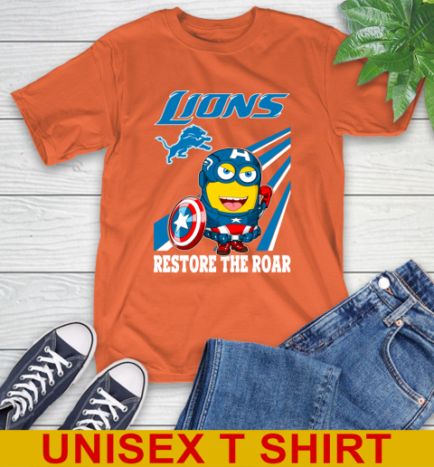 NFL Football Detroit Lions Captain America Marvel Avengers Minion Shirt T-Shirt 4