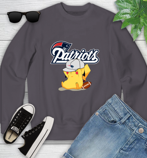 NFL Pikachu Football Sports New England Patriots Youth Sweatshirt 6