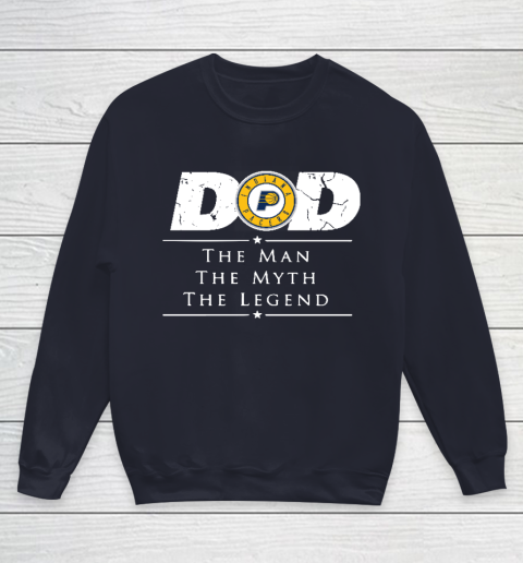 Indiana Pacers NBA Basketball Dad The Man The Myth The Legend Youth Sweatshirt - Image 3
