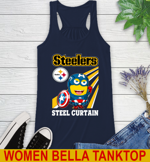 NFL Football Pittsburgh Steelers Captain America Marvel Avengers Minion Shirt Racerback Tank 9