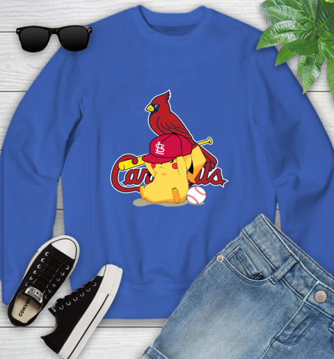 MLB Pikachu Baseball Sports St.Louis Cardinals Youth Sweatshirt - Image 9
