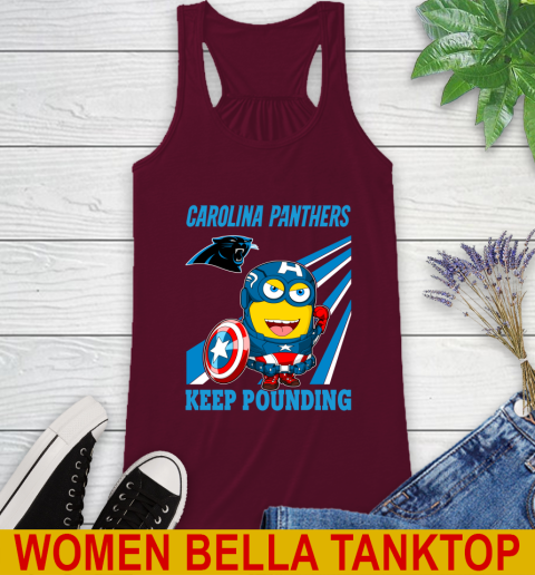NFL Football Carolina Panthers Captain America Marvel Avengers Minion Shirt Racerback Tank 2