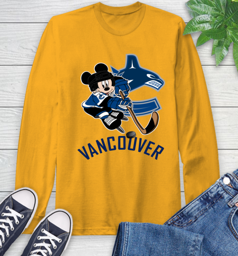 NHL Vancouver Canucks Mickey Mouse Disney Hockey T Shirt Long Sleeve T-Shirt 3