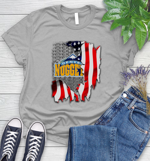 Denver Nuggets NBA Basketball American Flag Women's T-Shirt 5