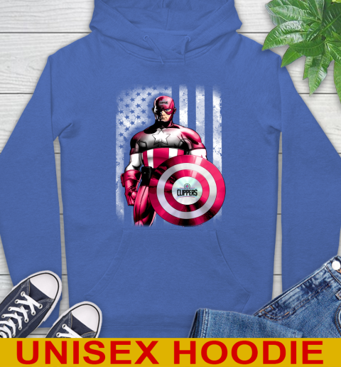 LA Clippers NBA Basketball Captain America Marvel Avengers American Flag Shirt Hoodie 9