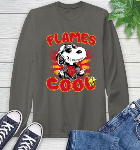NHL Hockey Calgary Flames Cool Snoopy Shirt Long Sleeve T-Shirt 10