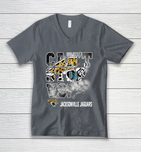 NFL Jacksonville Jaguars Can't Stop Vs V-Neck T-Shirt 4