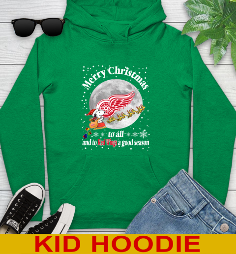 Detroit Red Wings Merry Christmas To All And To Red Wings A Good Season NHL Hockey Sports Youth Hoodie 8