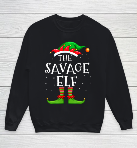 Savage Elf Family Matching Christmas Group Gift Pajama Youth Sweatshirt