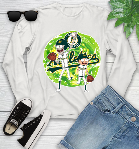 MLB Oakland Athletics Rick And Morty Baseball Sports Youth Long Sleeve 12