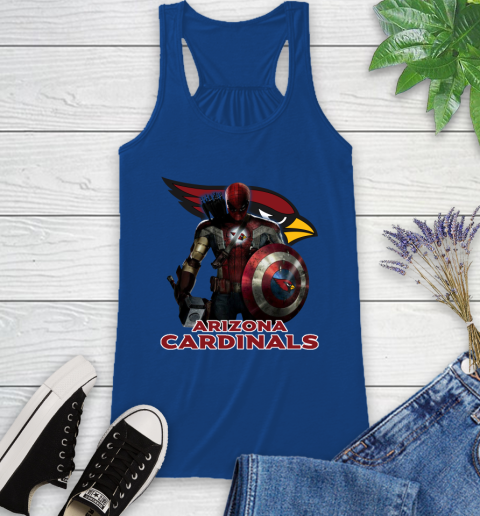 NFL Captain America Thor Spider Man Hawkeye Avengers Endgame Football Arizona Cardinals Racerback Tank 9