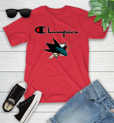 NHL Hockey San Jose Sharks Champion Shirt Youth T-Shirt 8