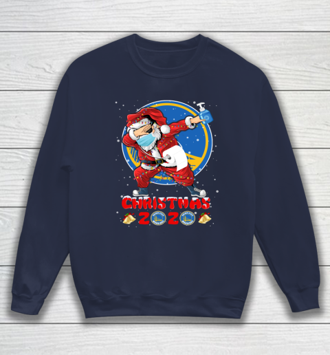 Golden State Warriors Funny Santa Claus Dabbing Christmas 2020 NBA Sweatshirt 2