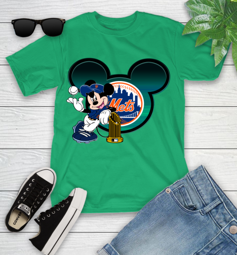 MLB New York Mets The Commissioner's Trophy Mickey Mouse Disney Youth T-Shirt 6