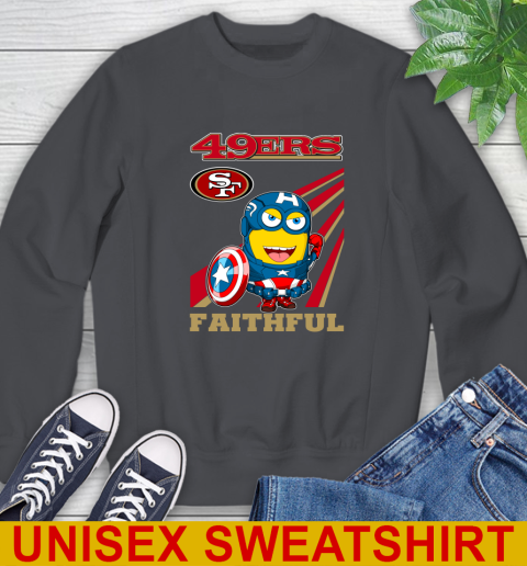 NFL Football San Francisco 49ers Captain America Marvel Avengers Minion Faithful Shirt Sweatshirt 7