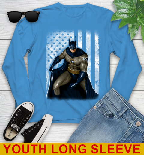 Los Angeles Rams NFL Football Batman DC American Flag Shirt Youth Long Sleeve 8