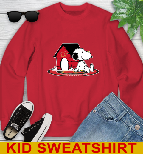 NHL Hockey Calgary Flames Snoopy The Peanuts Movie Shirt Youth Sweatshirt 8