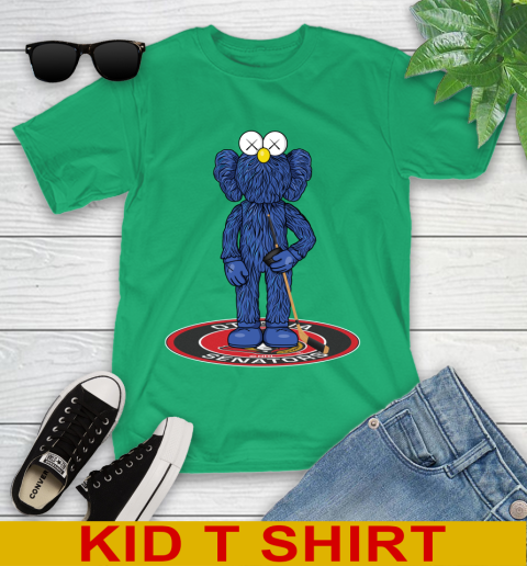NHL Hockey Ottawa Senators Kaws Bff Blue Figure Shirt Youth T-Shirt 6