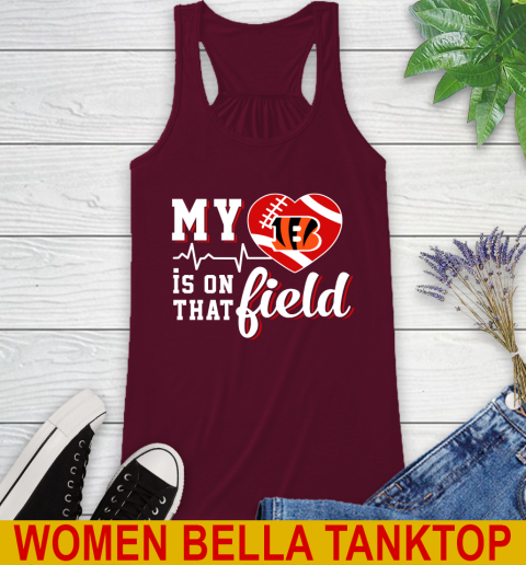 NFL My Heart Is On That Field Football Sports Cincinnati Bengals Racerback Tank 2