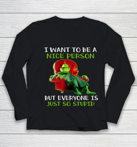 Tee Christmas Grinch Xmas funny quotes Youth Long Sleeve