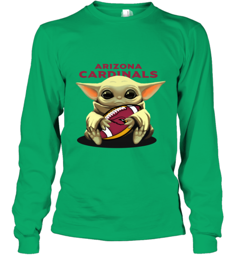 Baby Yoda Loves The Arizona Cardinals 8xvy baby yoda loves the arizona cardinals youth long sleeve 50 front irish green