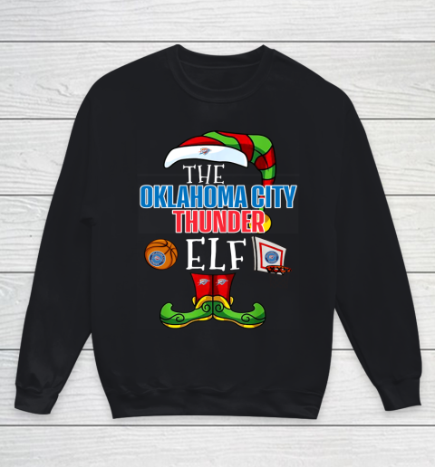 Oklahoma City Thunder Christmas ELF Funny NBA Youth Sweatshirt