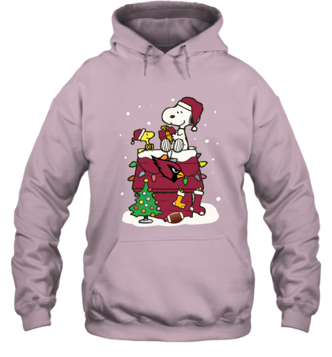 etci a happy christmas with arizona cardinals snoopy hoodie 23 front light pink