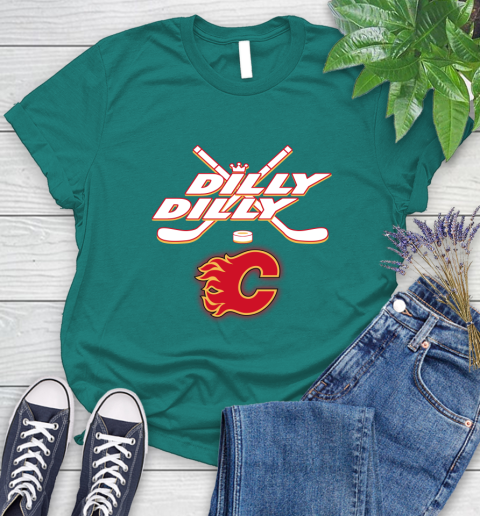 NHL Calgary Flames Dilly Dilly Hockey Sports Women's T-Shirt 12