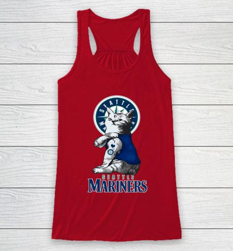 MLB Baseball My Cat Loves Seattle Mariners Racerback Tank 4