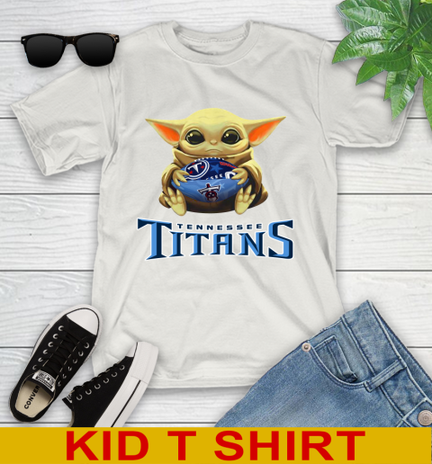NFL Football Tennessee Titans Baby Yoda Star Wars Shirt Youth T-Shirt 12