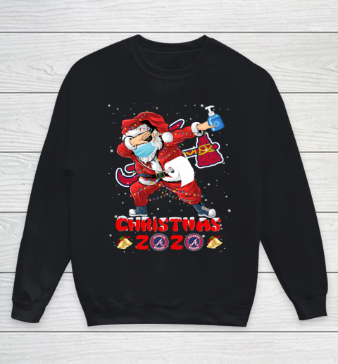 Atlanta Braves Funny Santa Claus Dabbing Christmas 2020 MLB Youth Sweatshirt