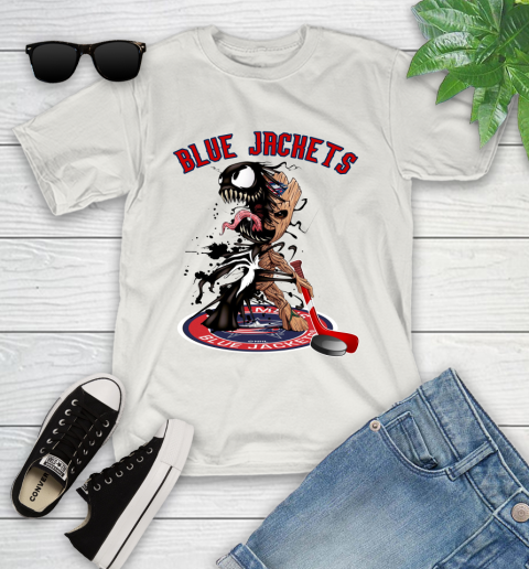 NHL Columbus Blue Jackets Hockey Venom Groot Guardians Of The Galaxy Youth T-Shirt 12
