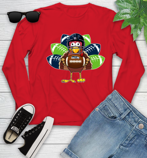 Seattle Seahawks Turkey Thanksgiving Day Youth Long Sleeve 11