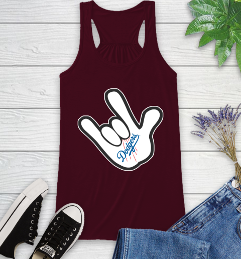 Los Angeles Dodgers MLB Baseball Mickey Rock Hand Disney Racerback Tank 3