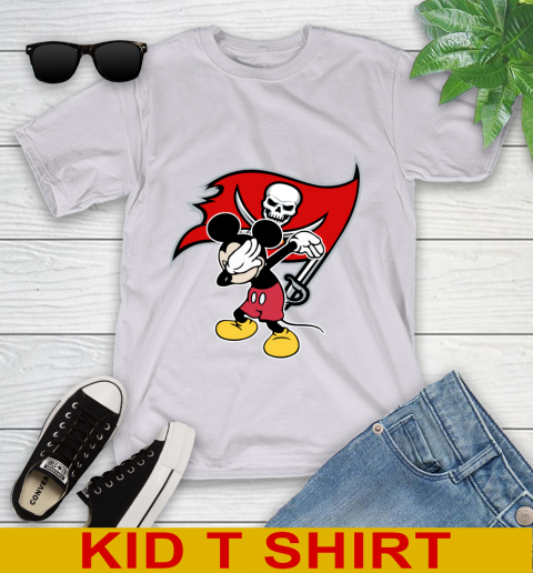 Tampa Bay Buccaneers NFL Football Dabbing Mickey Disney Sports Youth T-Shirt 5