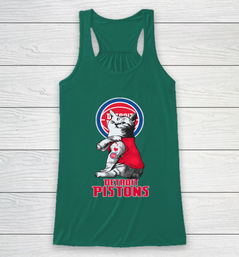 NBA Basketball My Cat Loves Detroit Pistons Racerback Tank 5