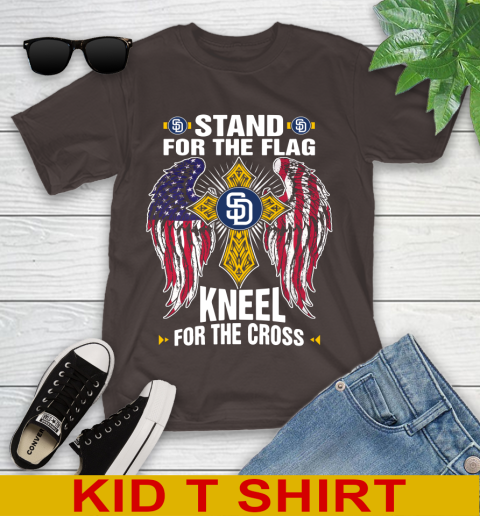 MLB Baseball San Diego Padres Stand For Flag Kneel For The Cross Shirt Youth T-Shirt 6