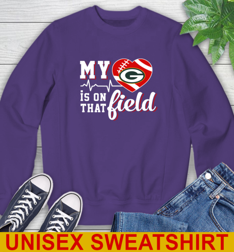 NFL My Heart Is On That Field Football Sports Green Bay Packers Sweatshirt 4