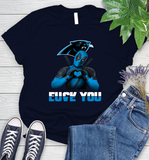 NHL Carolina Panthers Deadpool Love You Fuck You Football Sports Women's T-Shirt 2