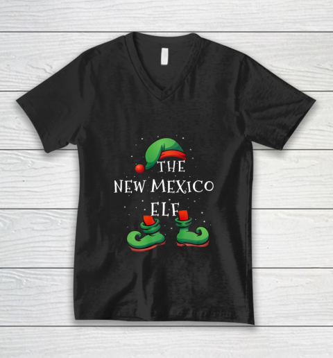 New Mexico Christmas Elf Group Matching Family V-Neck T-Shirt