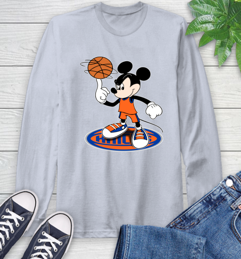 NBA Basketball New York Knicks Cheerful Mickey Disney Shirt Long Sleeve T-Shirt 6