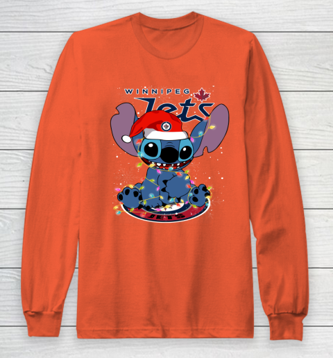 Winnipeg Jets NHL Hockey noel stitch Christmas Long Sleeve T-Shirt 3