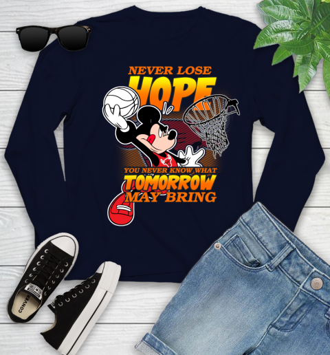Chicago Bulls NBA Basketball Mickey Disney Never Lose Hope Youth Long Sleeve 2