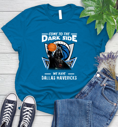 NBA Come To The Dark Side We Have Dallas Mavericks Star Wars Darth Vader Basketball Women's T-Shirt 10